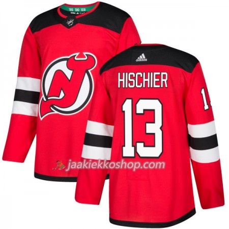 Miehille NHL New Jersey Devils Pelipaita Nico Hischier 13 Adidas 2017-2018 Punainen Authentic